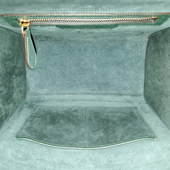 Celine Micro Luggage Handbag Dark Green Authentic - Picture 12 of 16